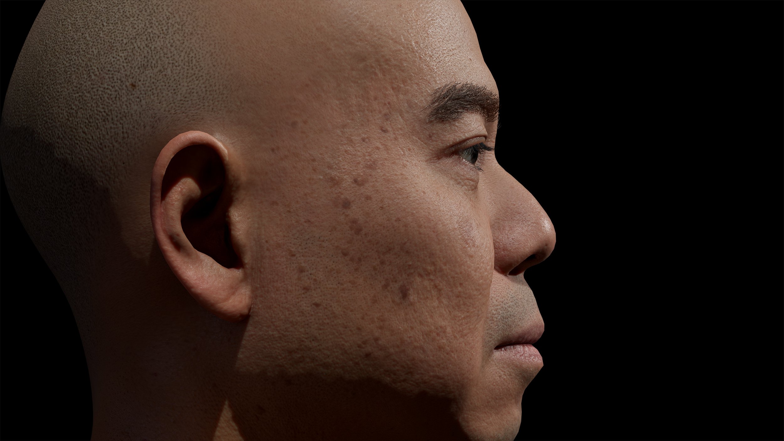 3D Asian Male Head Scan